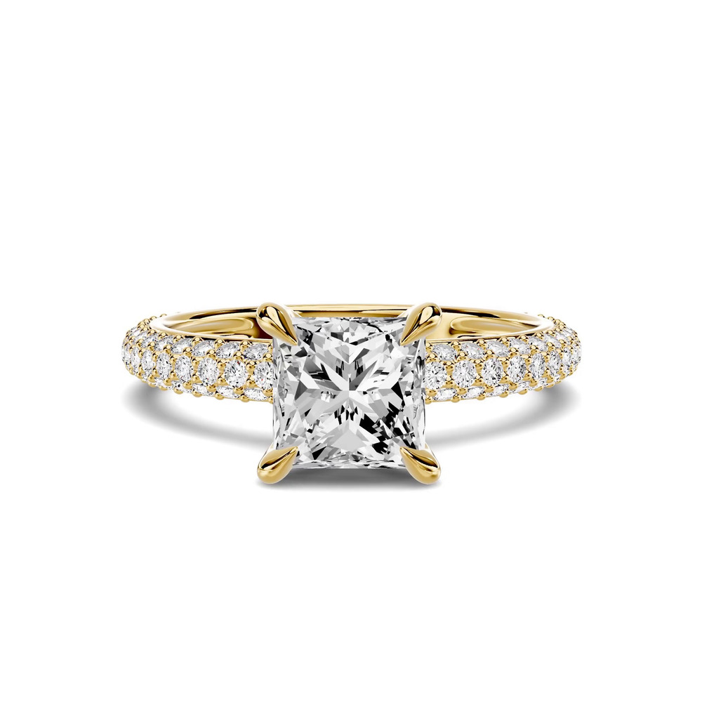 360 degree view of Selora Rolled Pavé 1.00 ct. Princess-Cut Lab Engagement Ring