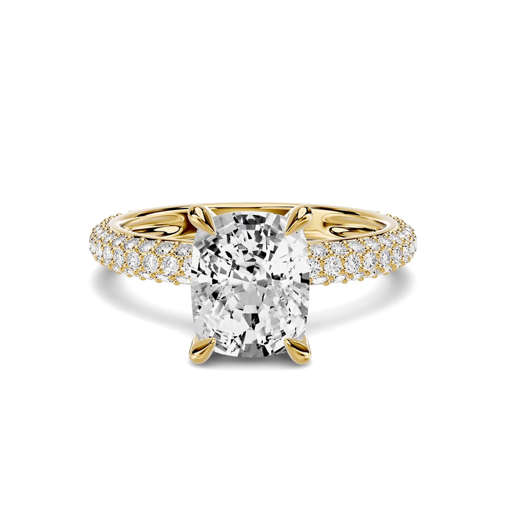 360 degree view of Selora Rolled Pavé 1.50 ct. Elongated Cushion Lab Engagement Ring