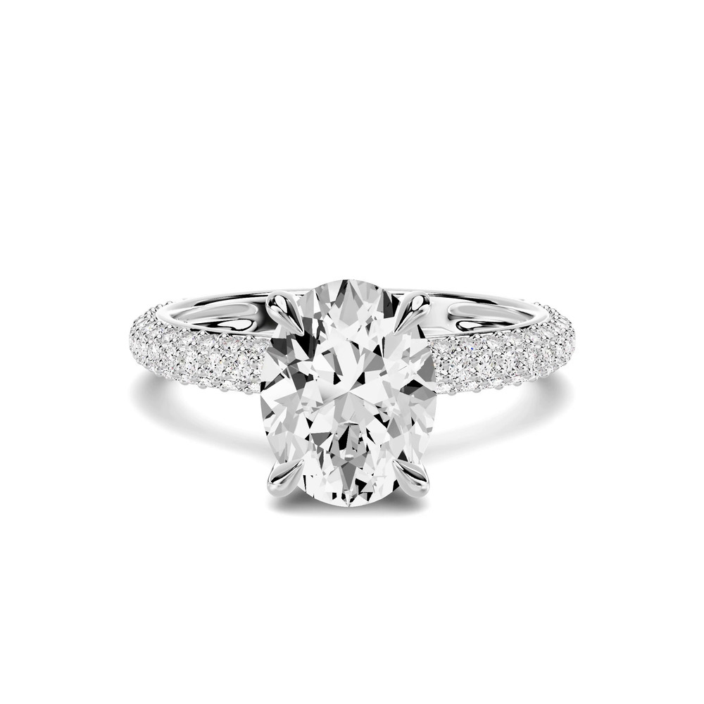 360 degree view of Selora Rolled Pavé 1.50 ct. Oval Lab Engagement Ring