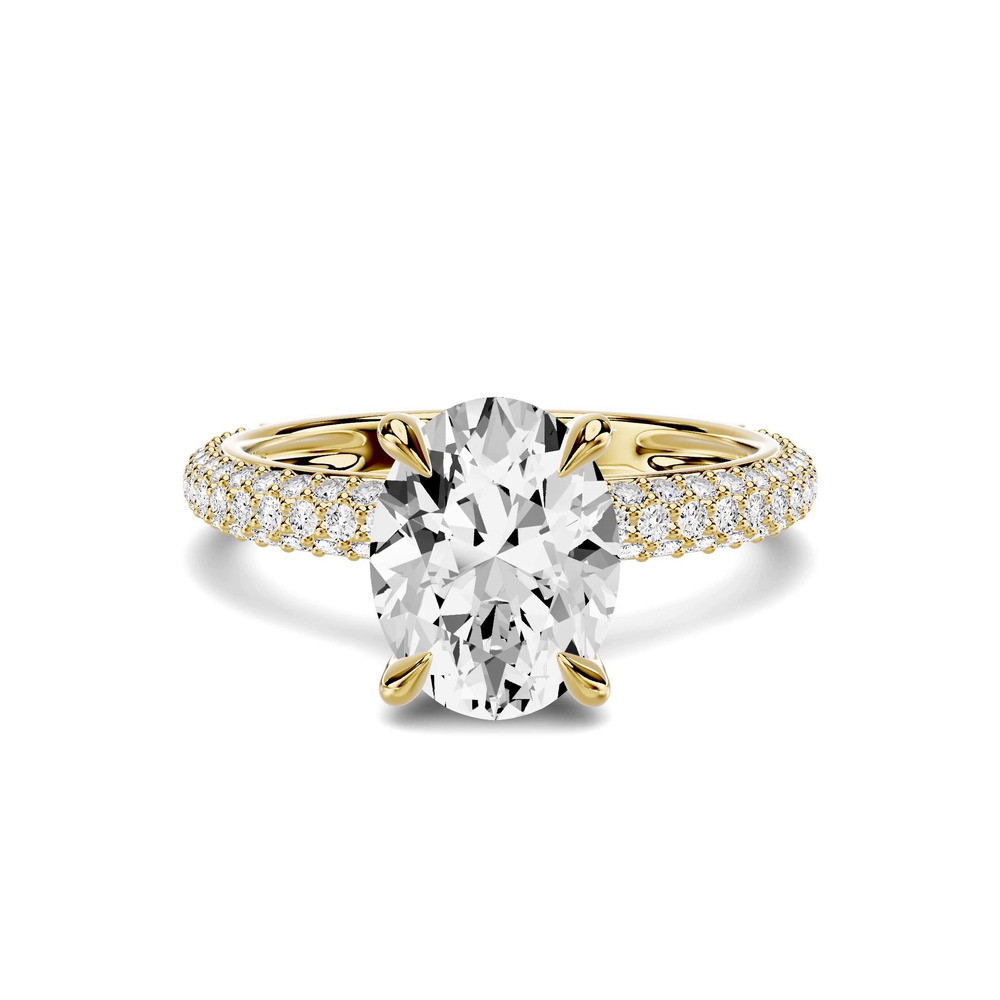 360 degree view of Selora Rolled Pavé 1.50 ct. Oval Lab Engagement Ring
