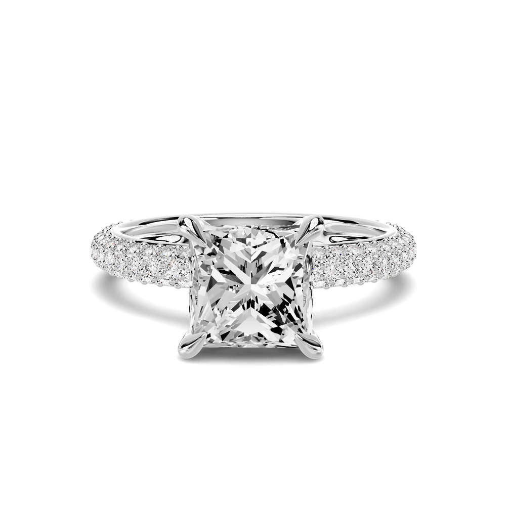 360 degree view of Selora Rolled Pavé 1.50 ct. Princess-Cut Lab Engagement Ring