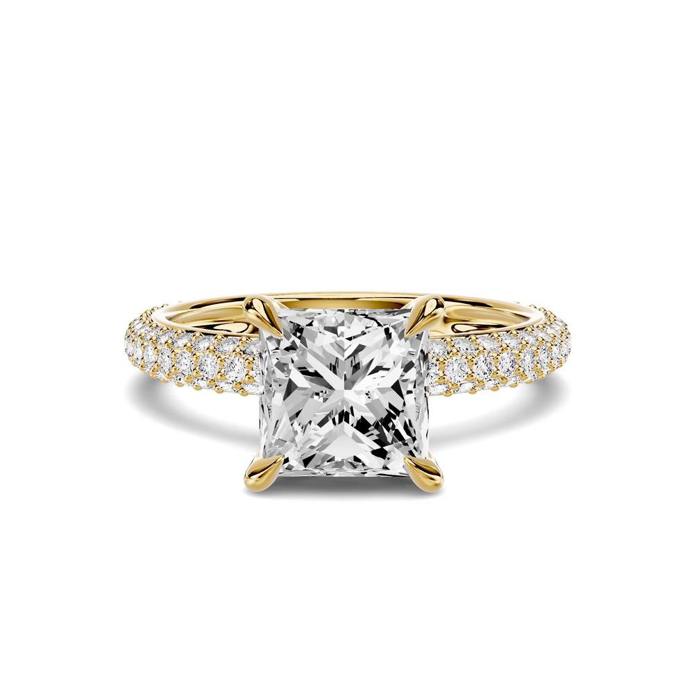 360 degree view of Selora Rolled Pavé 1.50 ct. Princess-Cut Lab Engagement Ring