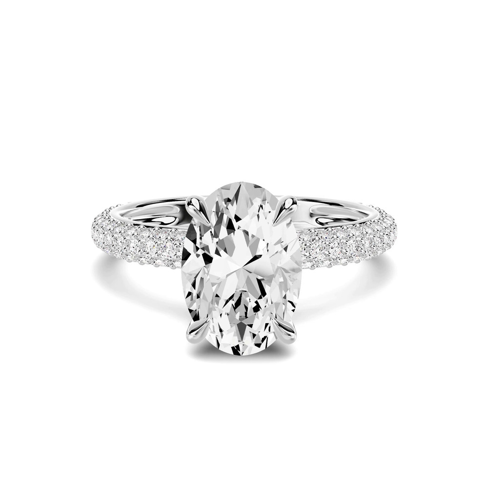 360 degree view of Selora Rolled Pavé 2.00 ct. Oval Lab Engagement Ring