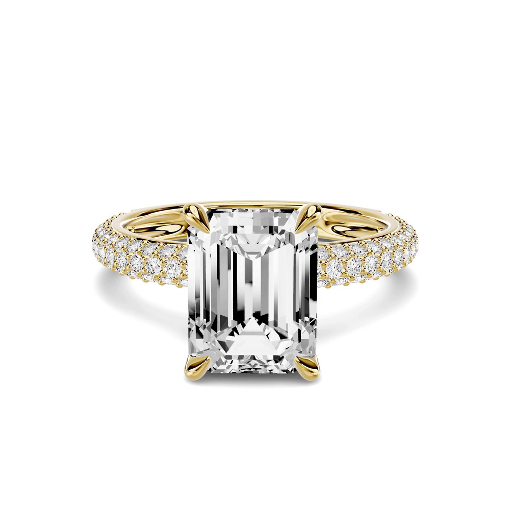 360 degree view of Selora Rolled Pavé 2.50 ct. Emerald-Cut Lab Engagement Ring