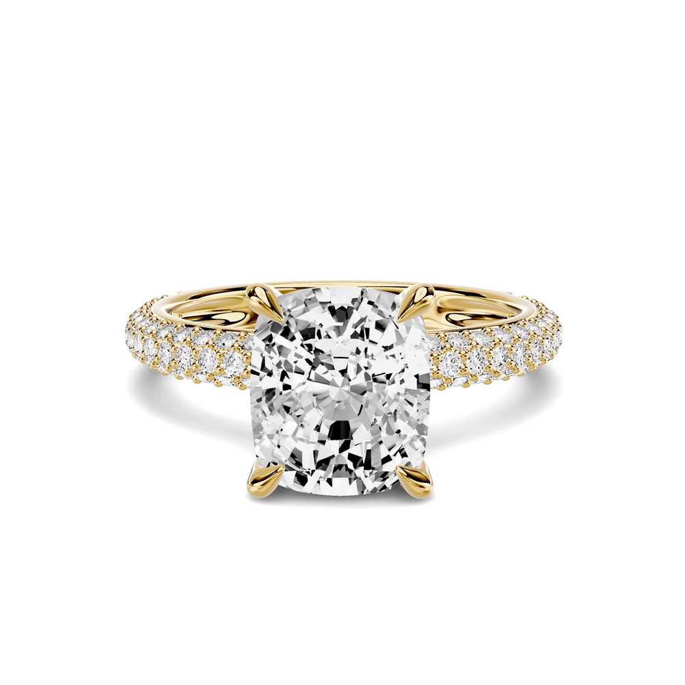 360 degree view of Selora Rolled Pavé 3.00 ct. Elongated Cushion Lab Engagement Ring