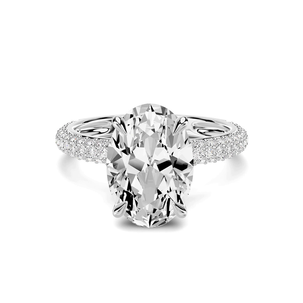 360 degree view of Selora Rolled Pavé 3.00 ct. Oval Lab Engagement Ring