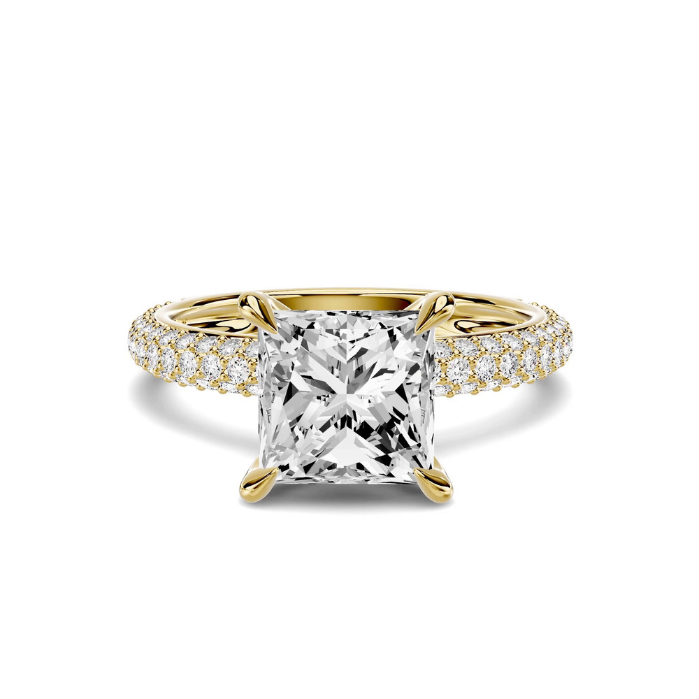 360 degree view of Selora Rolled Pavé 3.00 ct. Princess-Cut Lab Engagement Ring