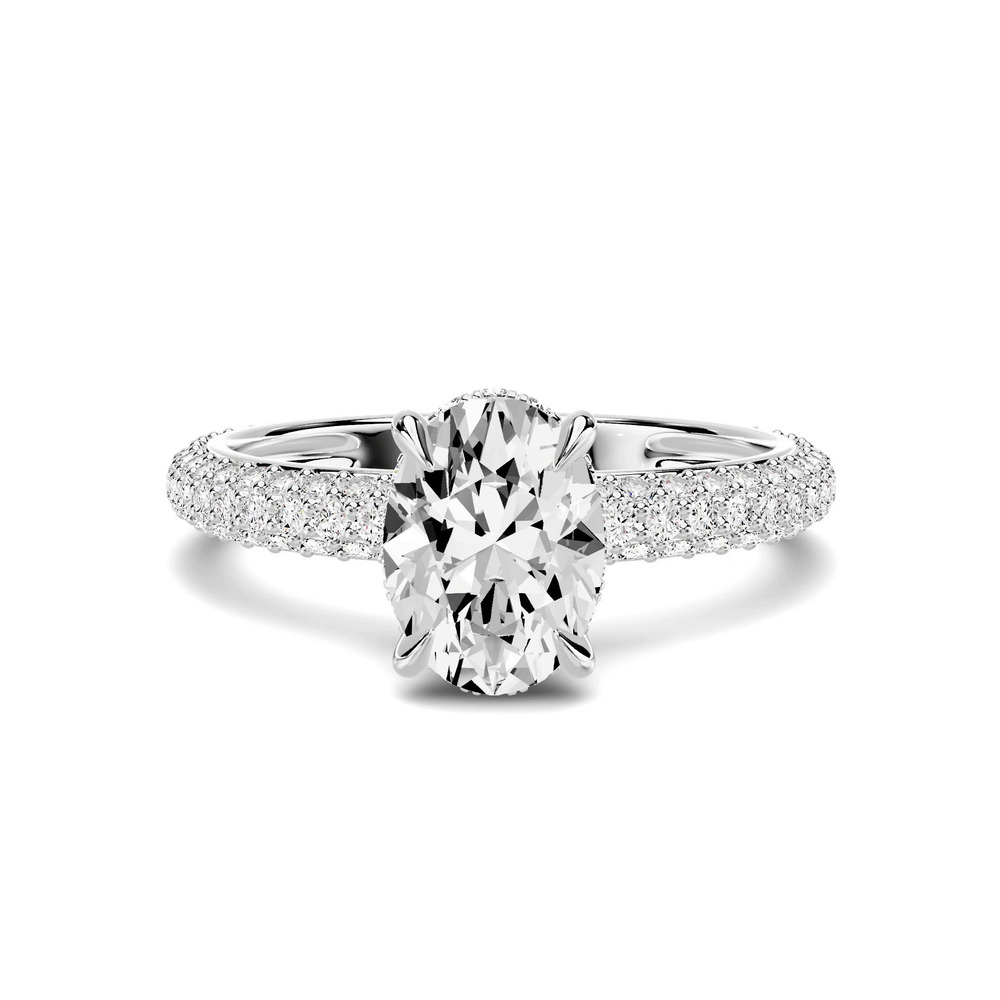 360 degree view of Selora Rolled Pavé Hidden Halo 1.00 ct. Oval Lab Engagement Ring