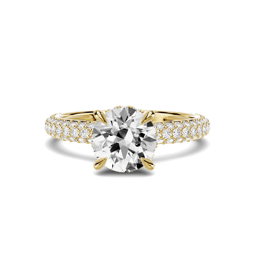 360 degree view of Selora Rolled Pavé Hidden Halo 1.00 ct. Round Lab Engagement Ring