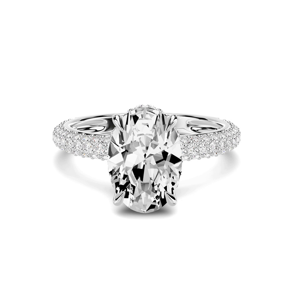 360 degree view of Selora Rolled Pavé Hidden Halo 2.00 ct. Oval Lab Engagement Ring