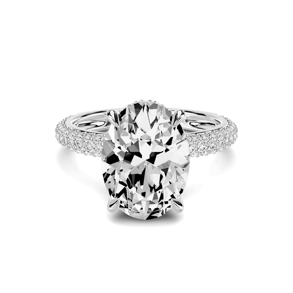 360 degree view of Selora Rolled Pavé Hidden Halo 2.50 ct. Oval Lab Engagement Ring