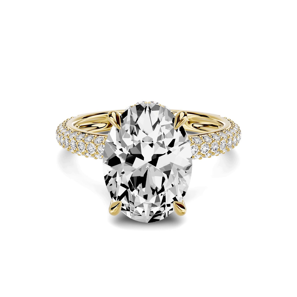360 degree view of Selora Rolled Pavé Hidden Halo 2.50 ct. Oval Lab Engagement Ring