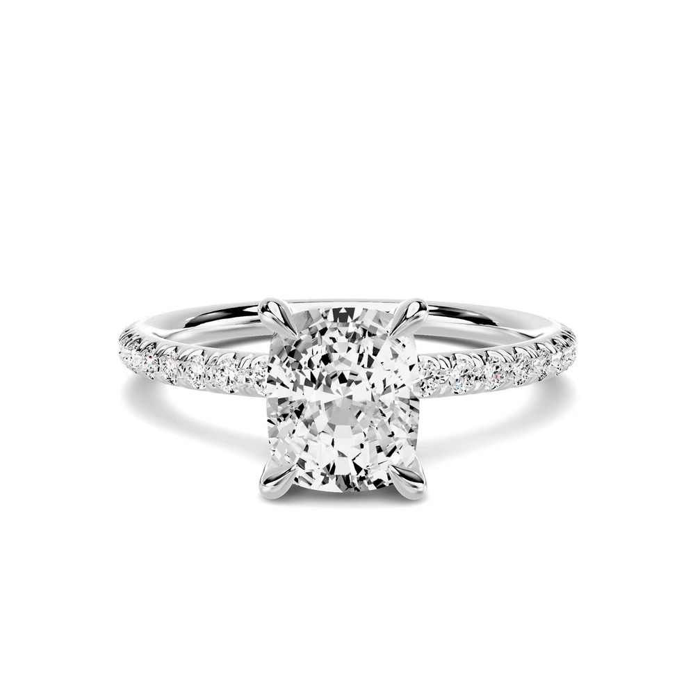 360 degree view of Avalon Classic Pavé 1.00 ct. Elongated Cushion Lab Engagement Ring