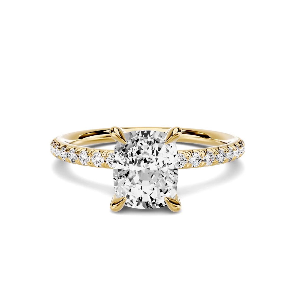 360 degree view of Avalon Classic Pavé 1.00 ct. Elongated Cushion Lab Engagement Ring