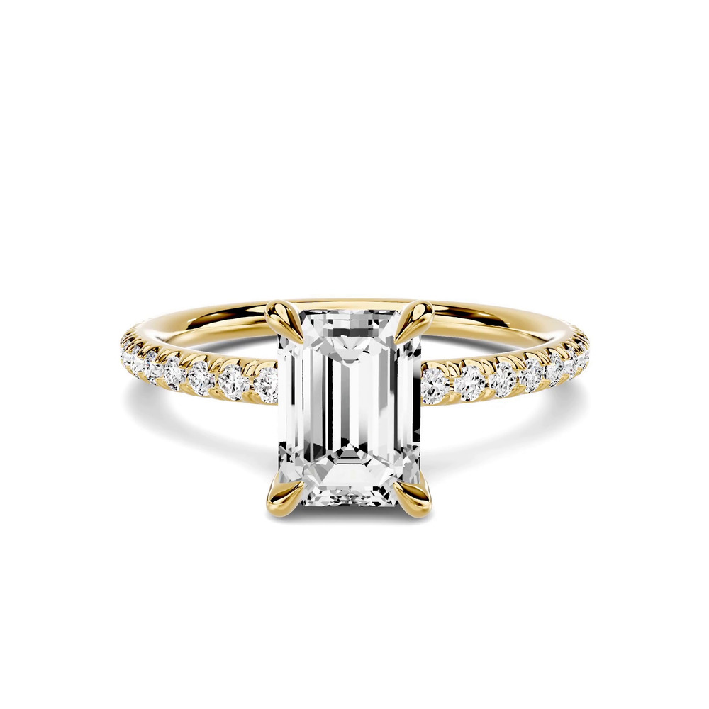360 degree view of Avalon Classic Pavé 1.00 ct. Emerald-Cut Lab Engagement Ring