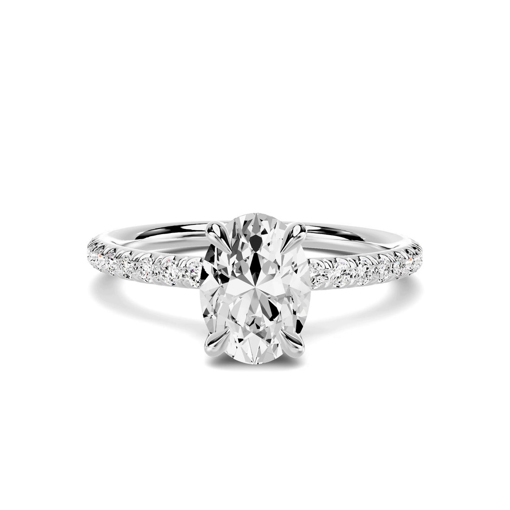 360 degree view of Avalon Classic Pavé 1.00 ct. Oval Lab Engagement Ring