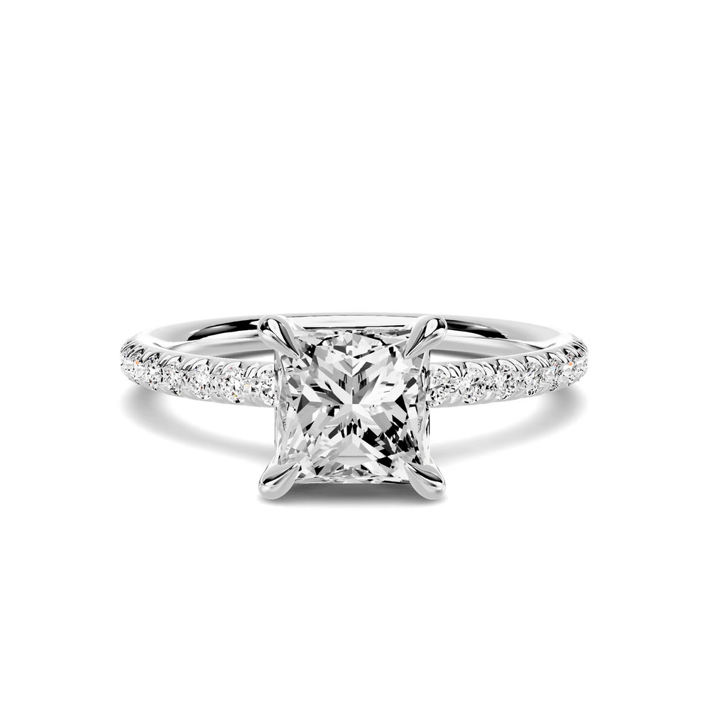 360 degree view of Avalon Classic Pavé 1.00 ct. Princess-Cut Lab Engagement Ring