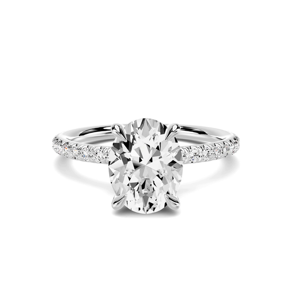 360 degree view of Avalon Classic Pavé 1.50 ct. Oval Lab Engagement Ring