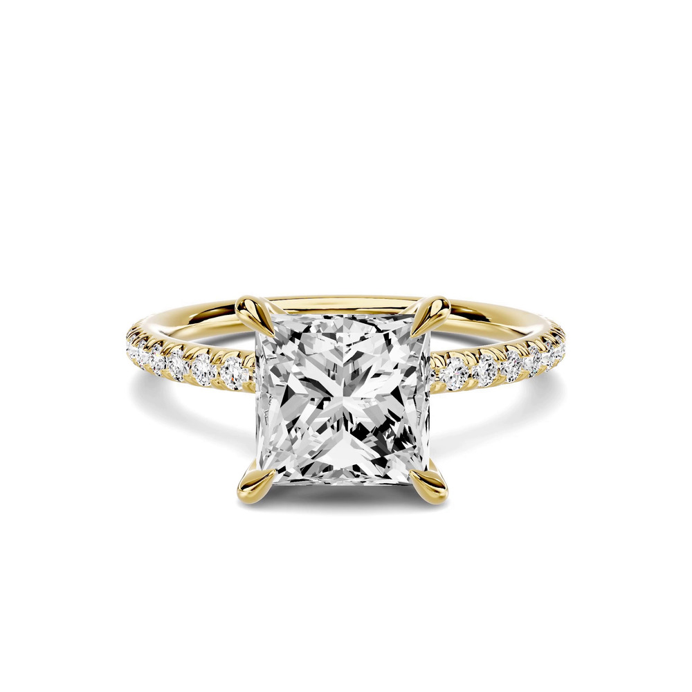 360 degree view of Avalon Classic Pavé 2.00 ct. Princess-Cut Lab Engagement Ring