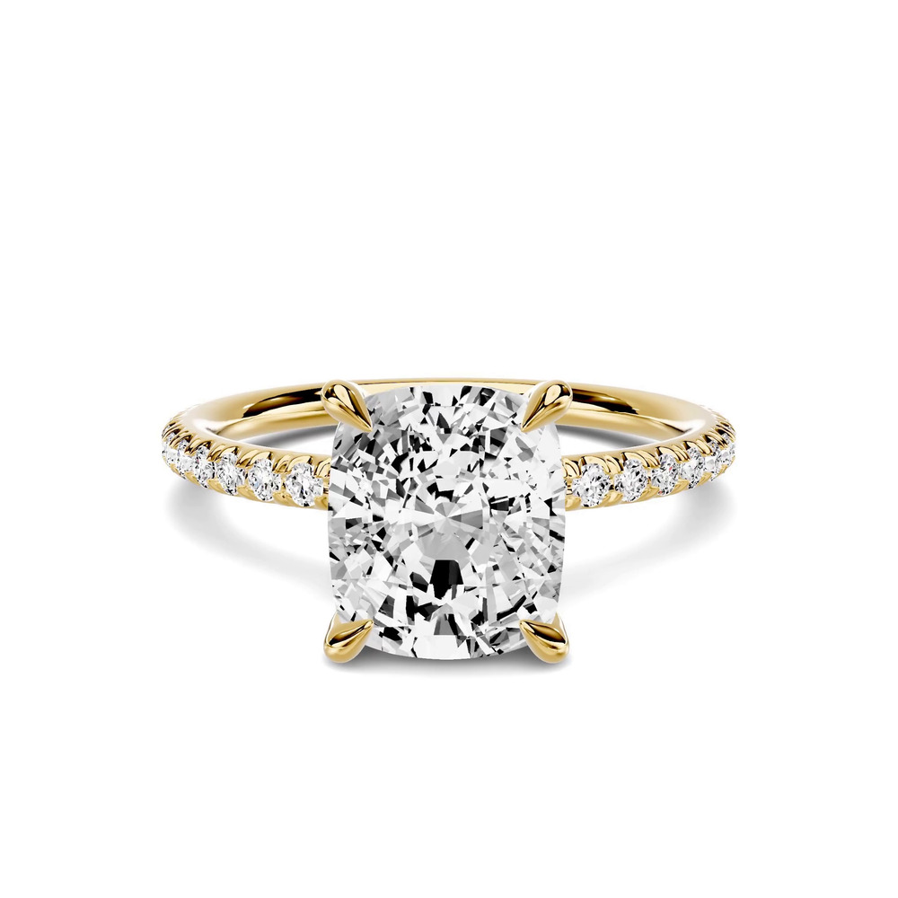 360 degree view of Avalon Classic Pavé 3.00 ct. Elongated Cushion Lab Engagement Ring