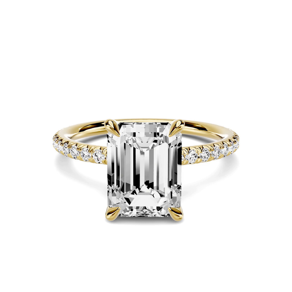 360 degree view of Avalon Classic Pavé 3.00 ct. Emerald-Cut Lab Engagement Ring