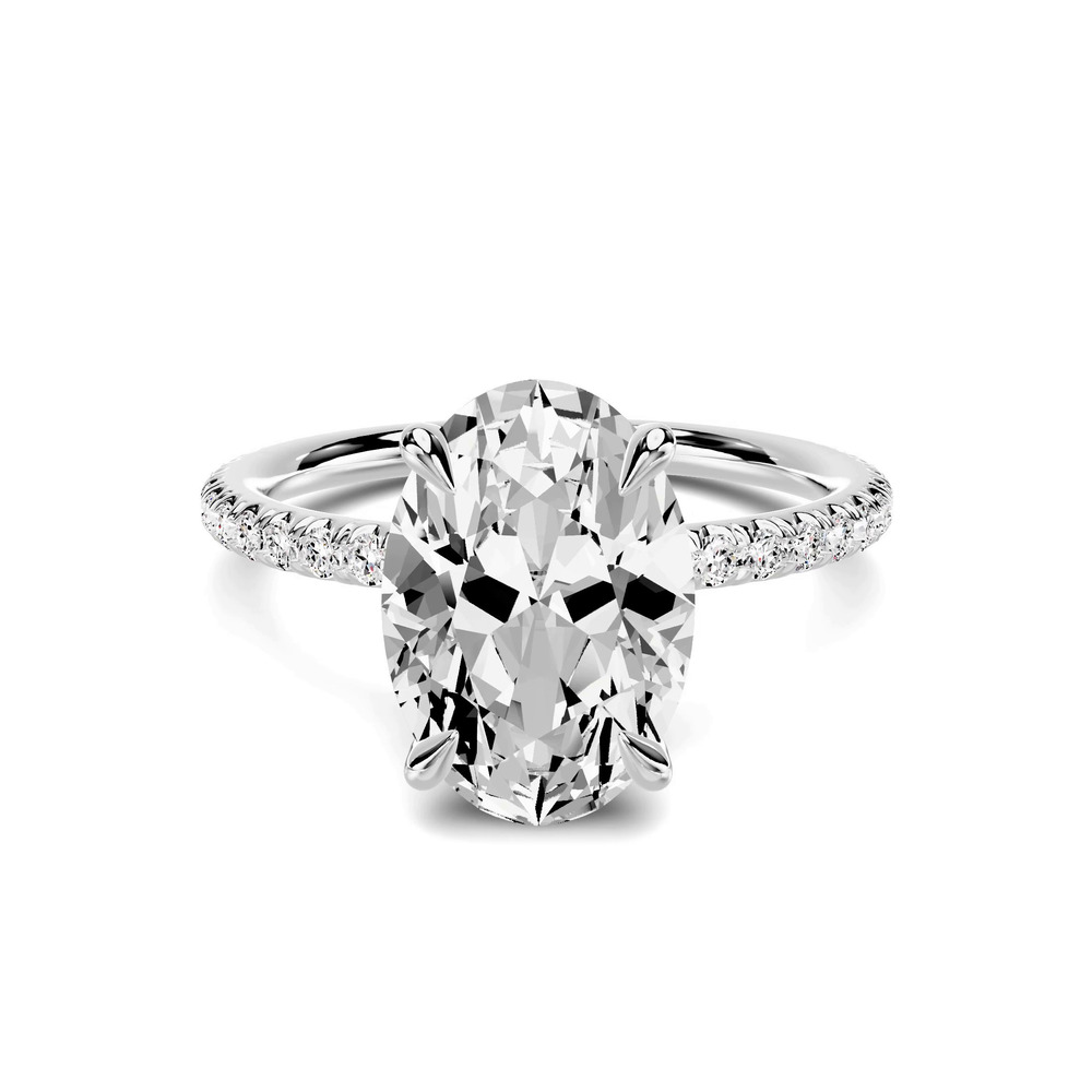 360 degree view of Avalon Classic Pavé 3.00 ct. Oval Lab Engagement Ring