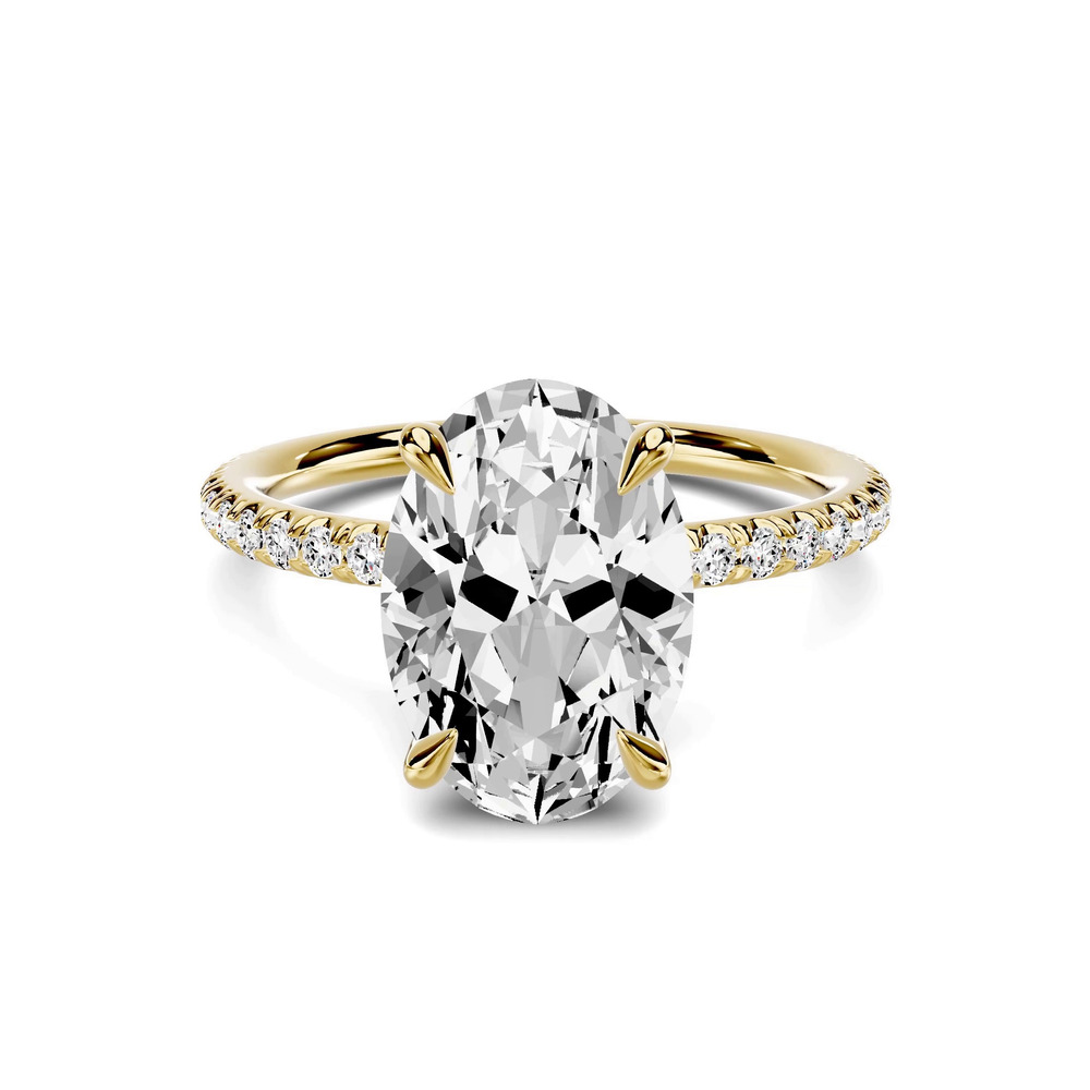 360 degree view of Avalon Classic Pavé 3.00 ct. Oval Lab Engagement Ring
