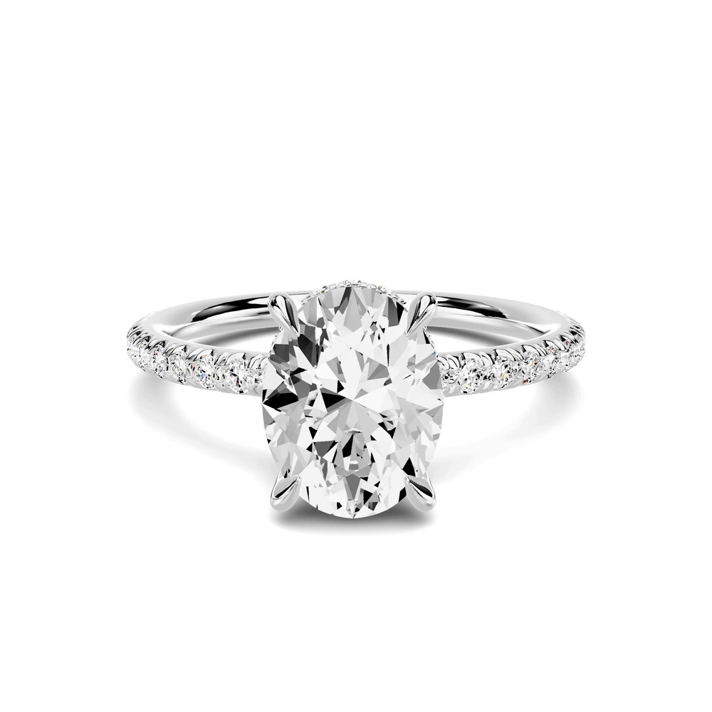 360 degree view of Avalon Classic Pavé Hidden Halo 1.50 ct. Oval Lab Engagement Ring