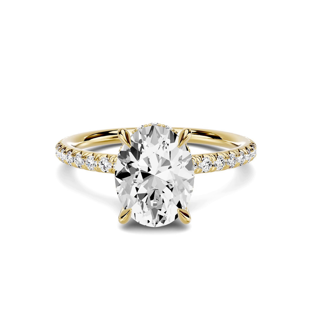 360 degree view of Avalon Classic Pavé Hidden Halo 1.50 ct. Oval Lab Engagement Ring