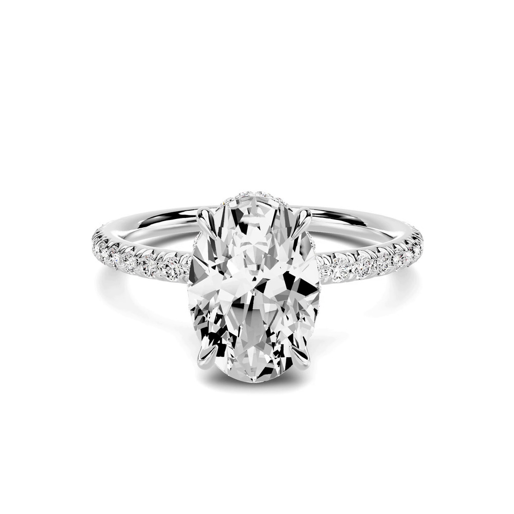 360 degree view of Avalon Classic Pavé Hidden Halo 2.00 ct. Oval Lab Engagement Ring