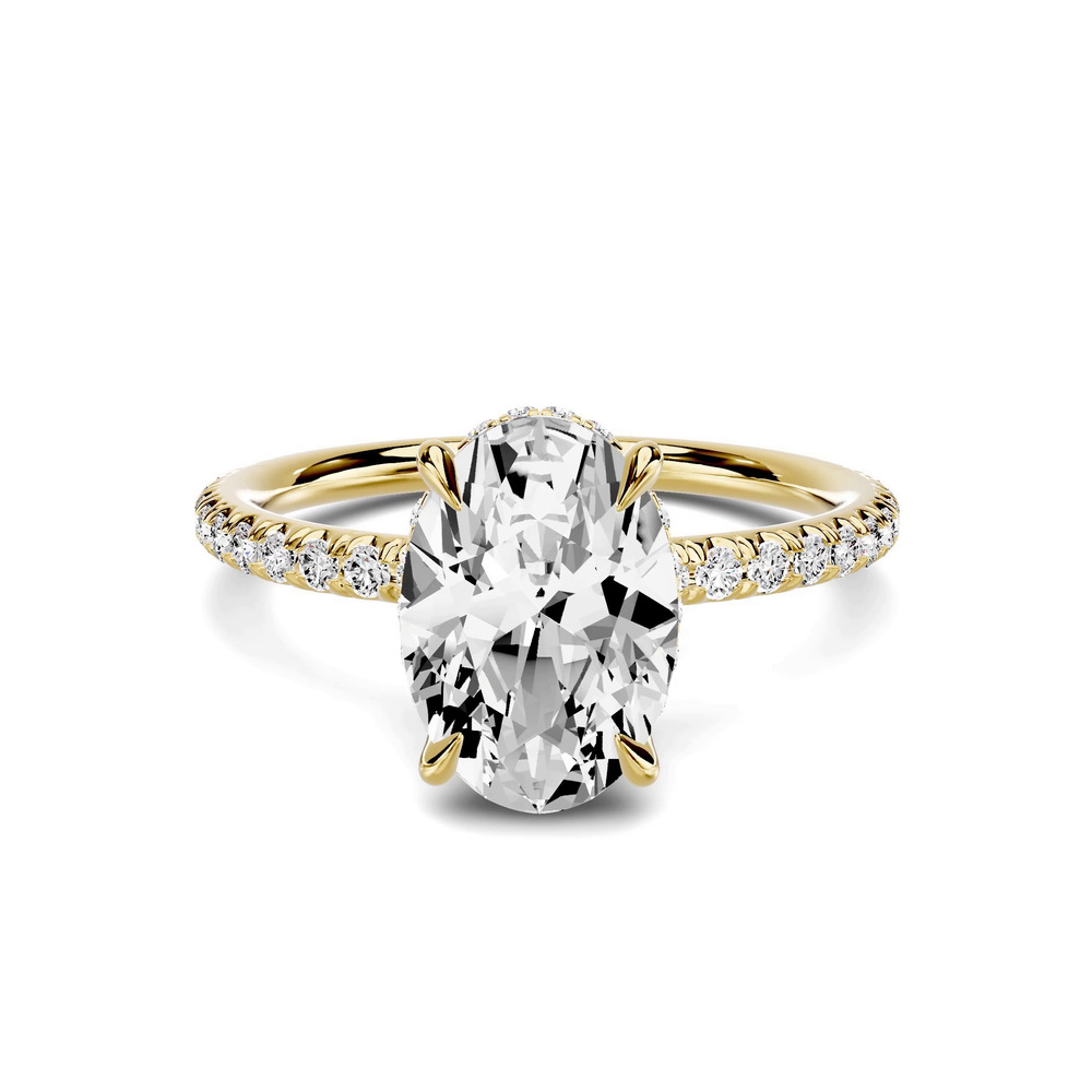 360 degree view of Avalon Classic Pavé Hidden Halo 2.00 ct. Oval Lab Engagement Ring