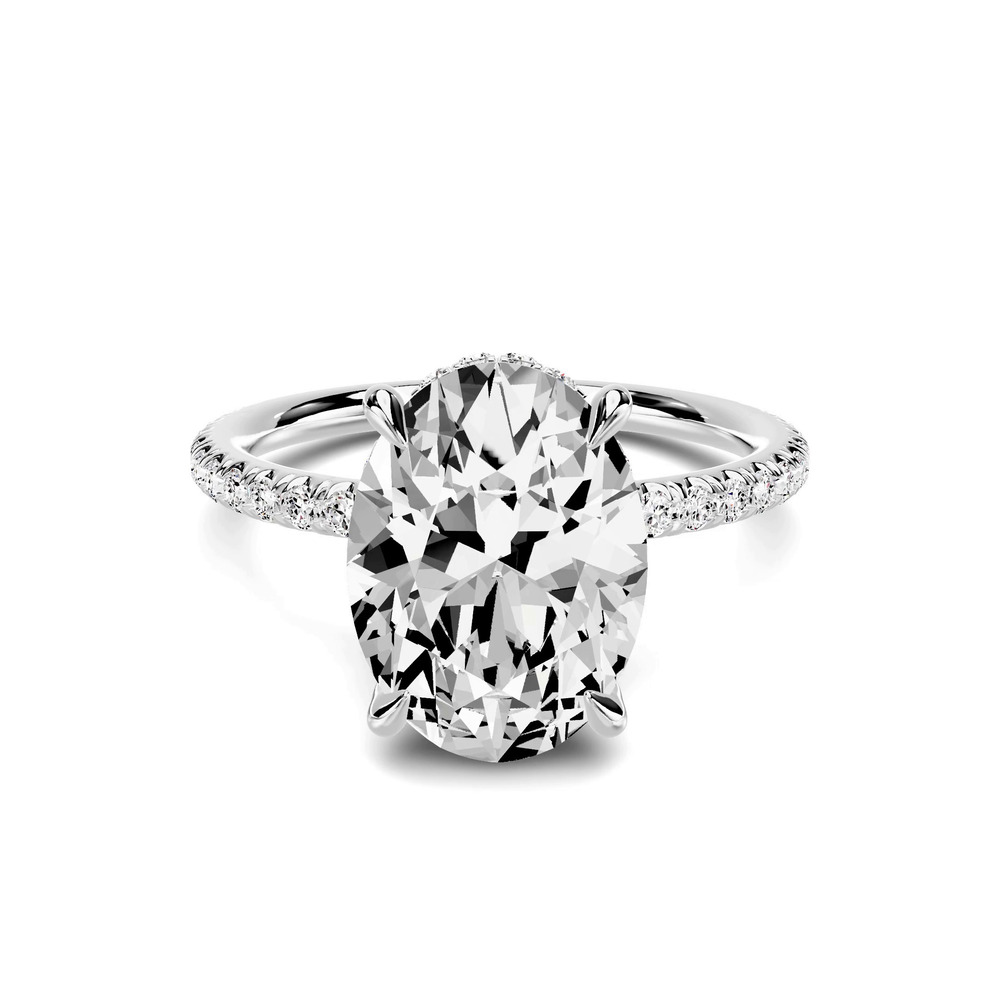 360 degree view of Avalon Classic Pavé Hidden Halo 3.00 ct. Oval Lab Engagement Ring