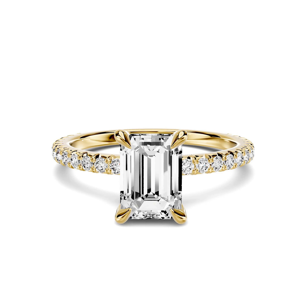 360 degree view of Lumina French Pavé 1.00 ct. Emerald-Cut Lab Engagement Ring