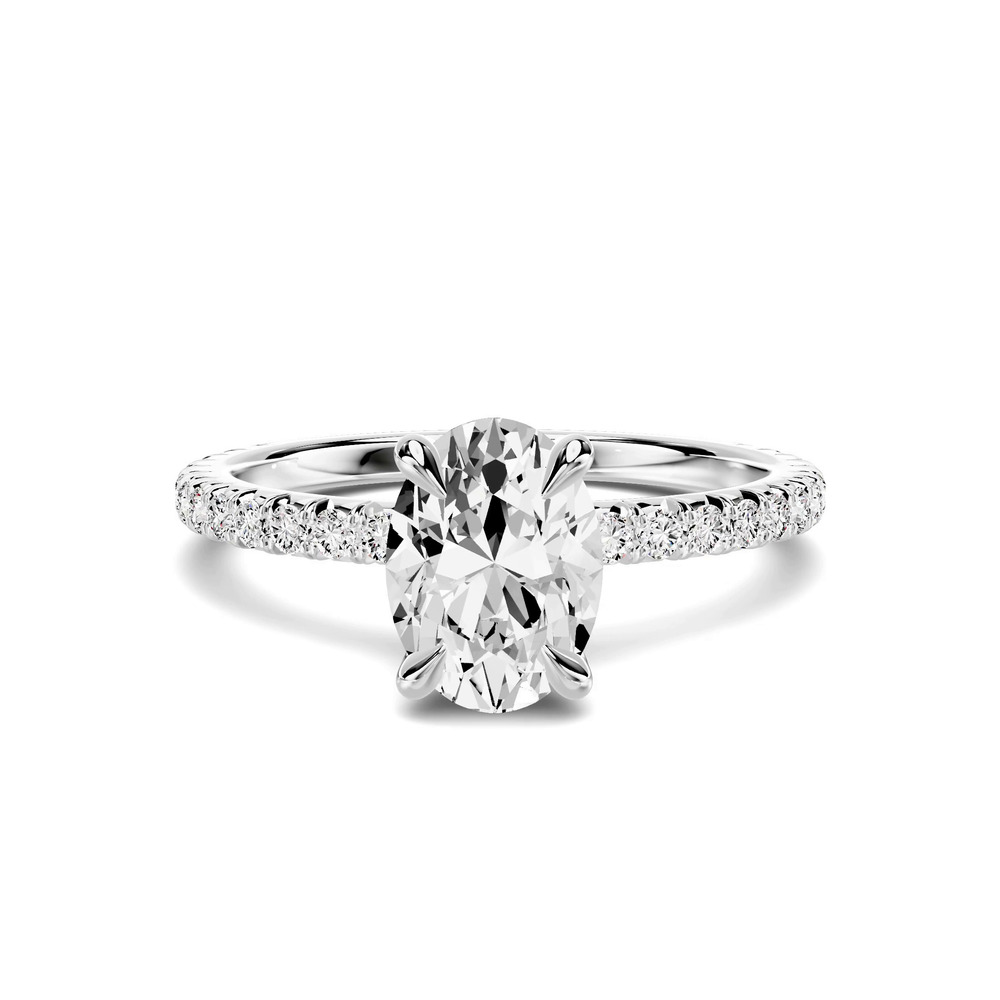 360 degree view of Lumina French Pavé 1.00 ct. Oval Lab Engagement Ring