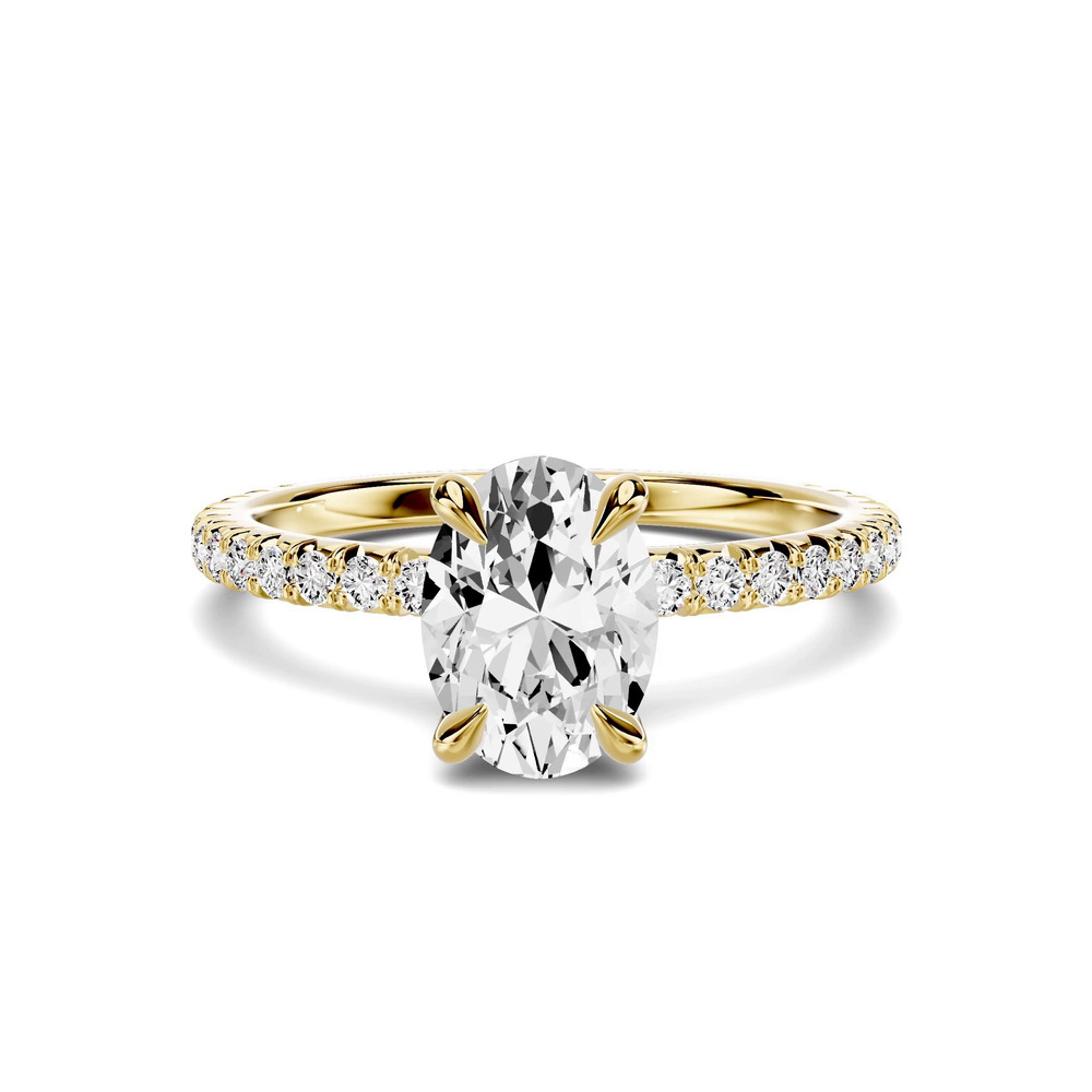 360 degree view of Lumina French Pavé 1.00 ct. Oval Lab Engagement Ring