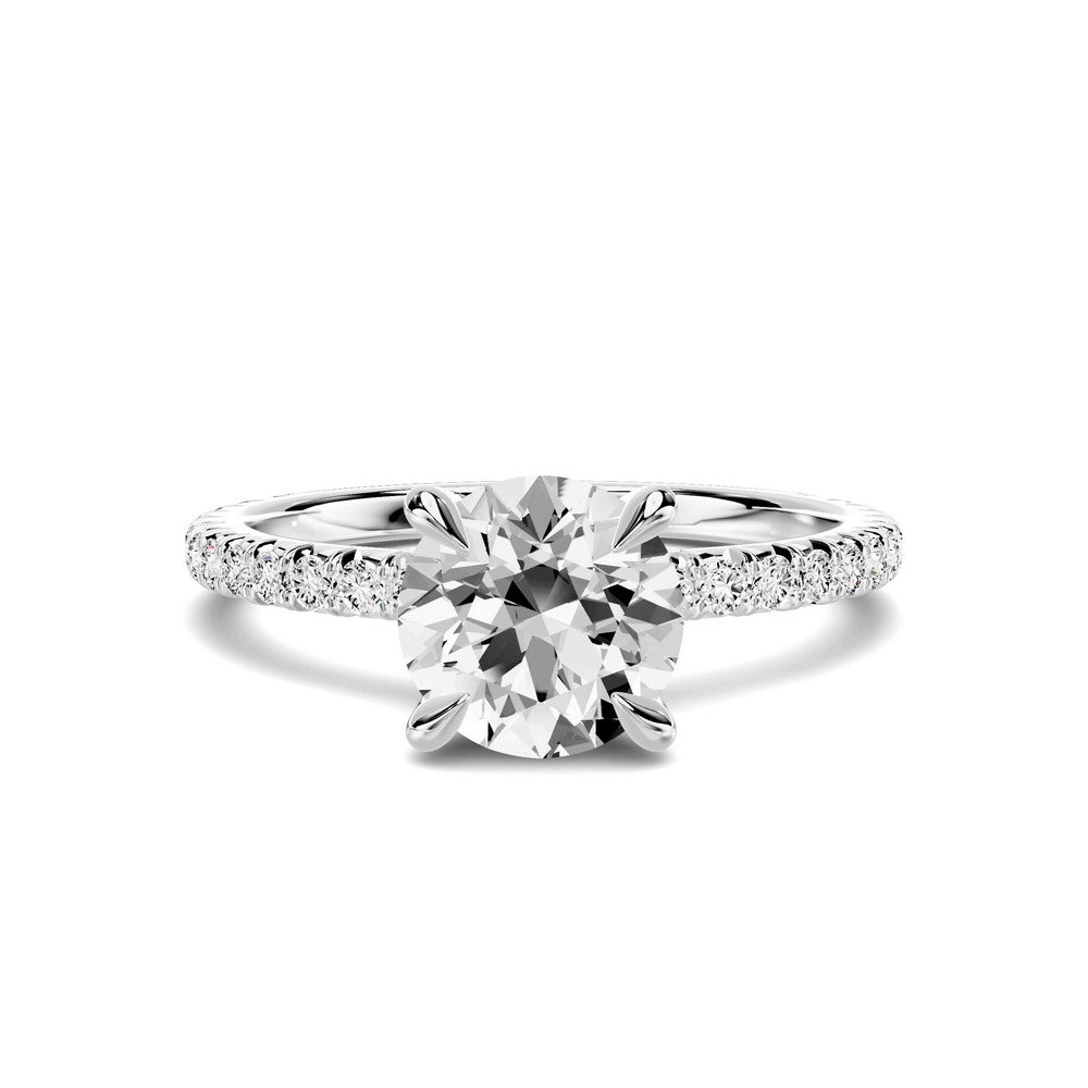 360 degree view of Lumina French Pavé 1.00 ct. Round Lab Engagement Ring