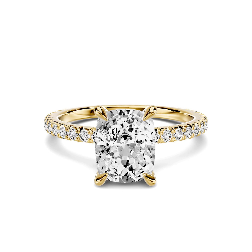 360 degree view of Lumina French Pavé 1.50 ct. Elongated Cushion Lab Engagement Ring