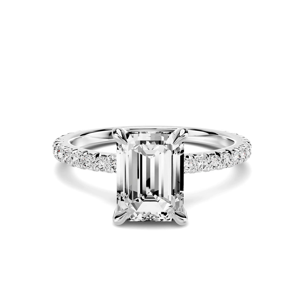 360 degree view of Lumina French Pavé 1.50 ct. Emerald-Cut Lab Engagement Ring