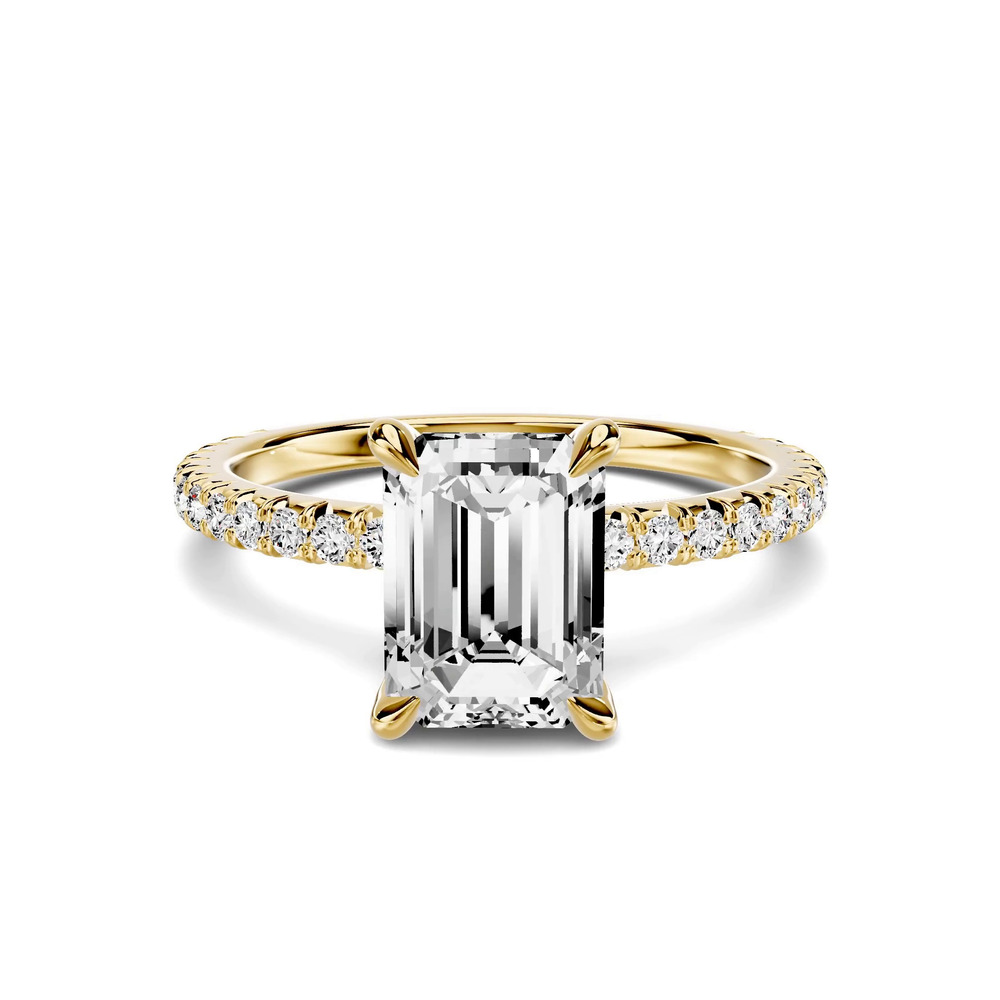 360 degree view of Lumina French Pavé 1.50 ct. Emerald-Cut Lab Engagement Ring