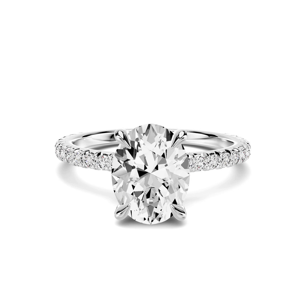 360 degree view of Lumina French Pavé 1.50 ct. Oval Lab Engagement Ring