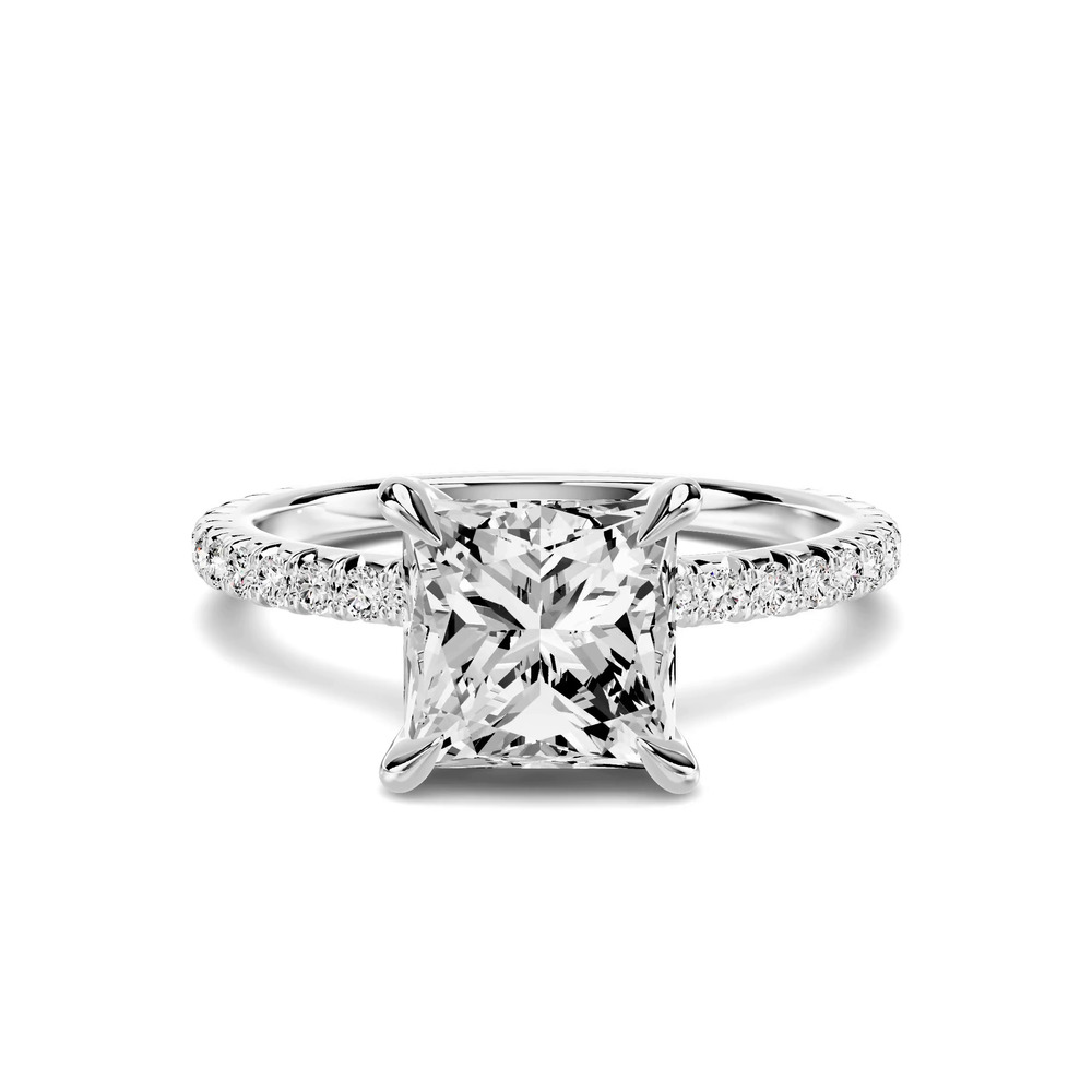 360 degree view of Lumina French Pavé 1.50 ct. Princess-Cut Lab Engagement Ring