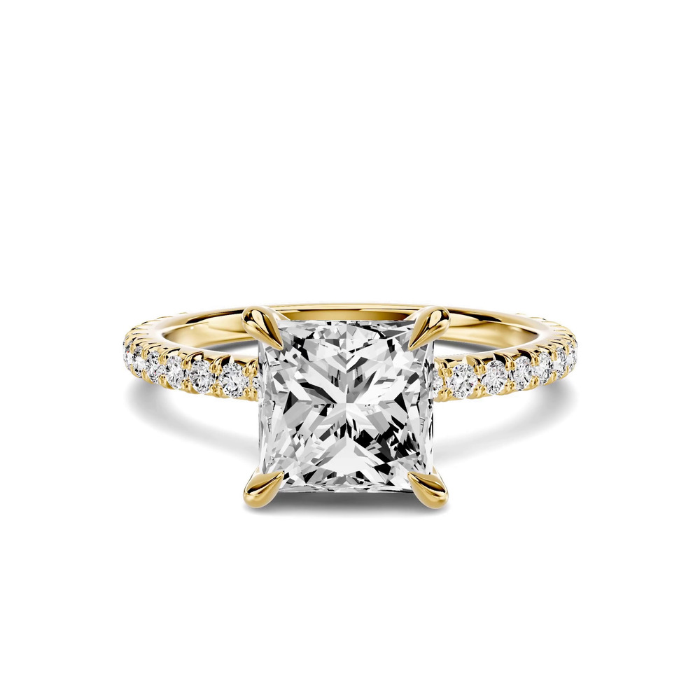 360 degree view of Lumina French Pavé 1.50 ct. Princess-Cut Lab Engagement Ring