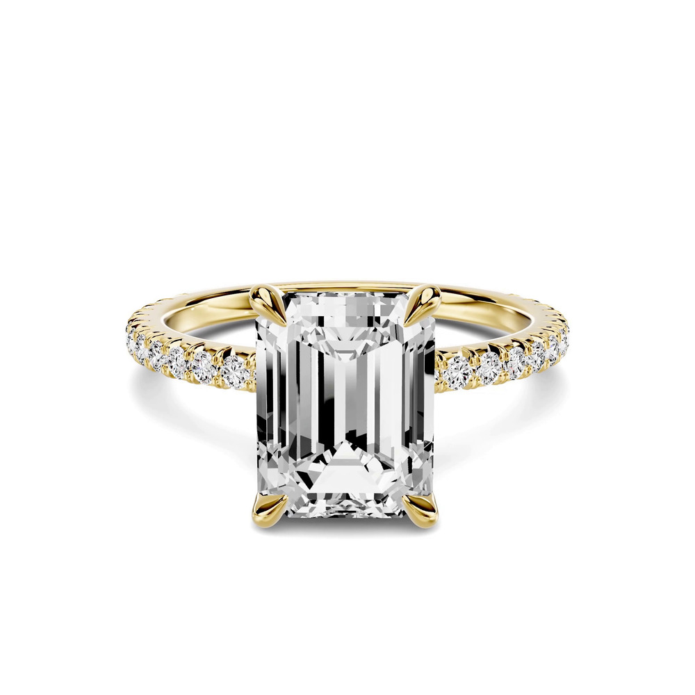 360 degree view of Lumina French Pavé 2.00 ct. Emerald-Cut Lab Engagement Ring