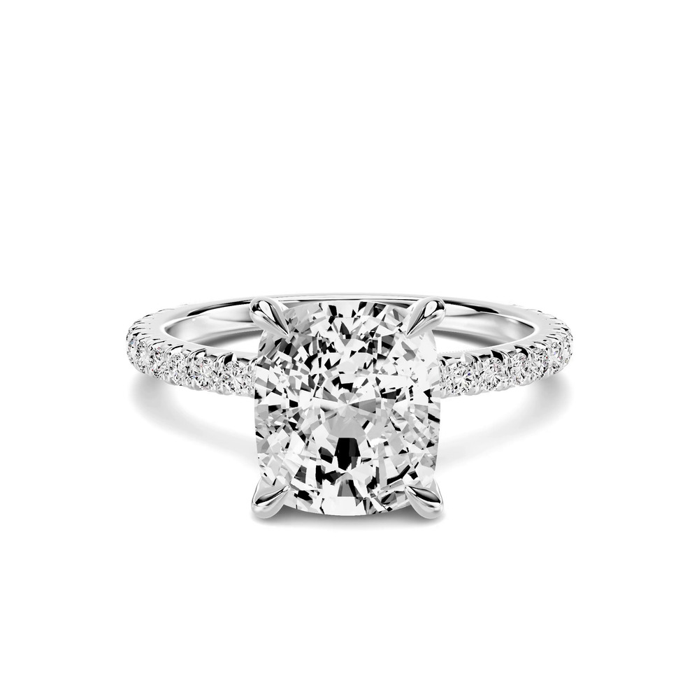 360 degree view of Lumina French Pavé 2.50 ct. Elongated Cushion Lab Engagement Ring