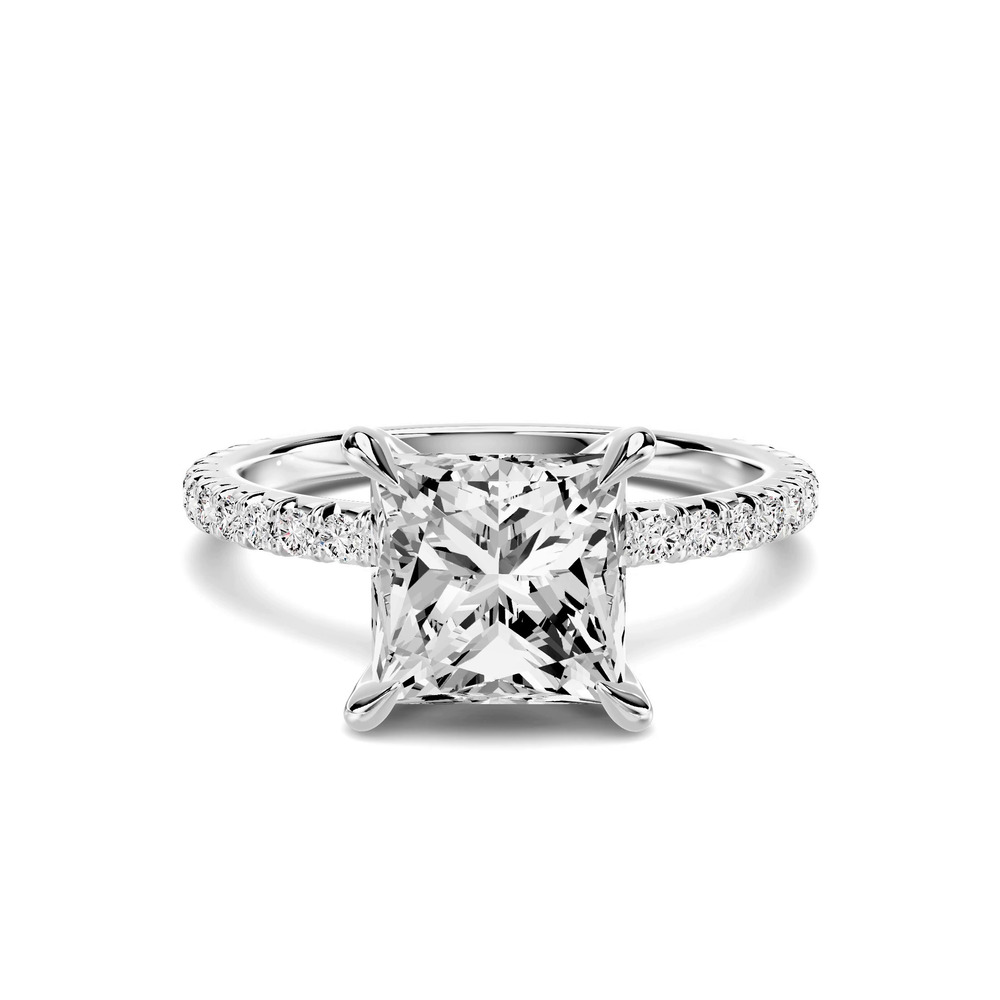 360 degree view of Lumina French Pavé 2.50 ct. Princess-Cut Lab Engagement Ring