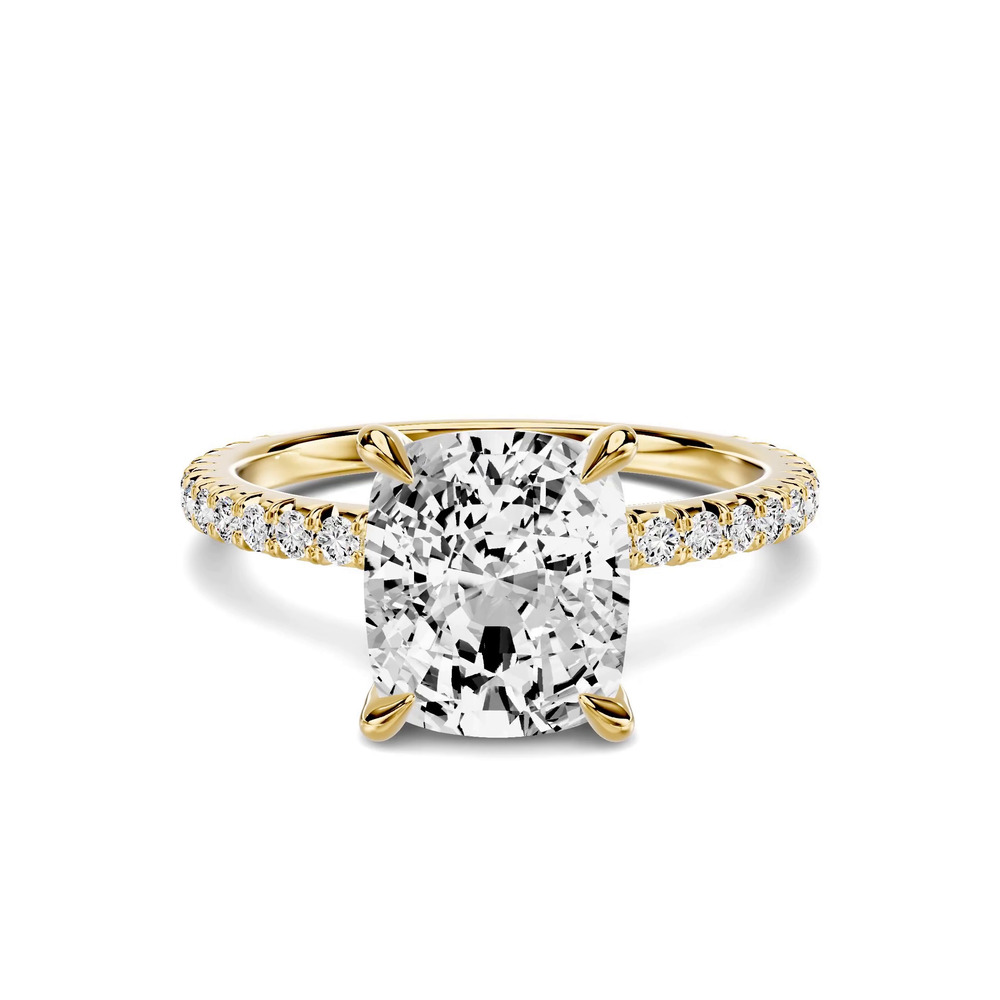360 degree view of Lumina French Pavé 3.00 ct. Elongated Cushion Lab Engagement Ring