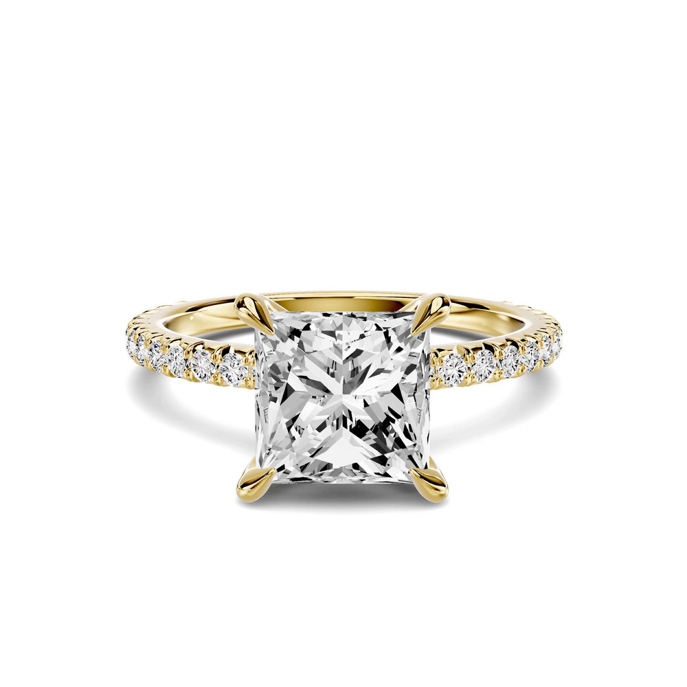 360 degree view of Lumina French Pavé 3.00 ct. Princess-Cut Lab Engagement Ring