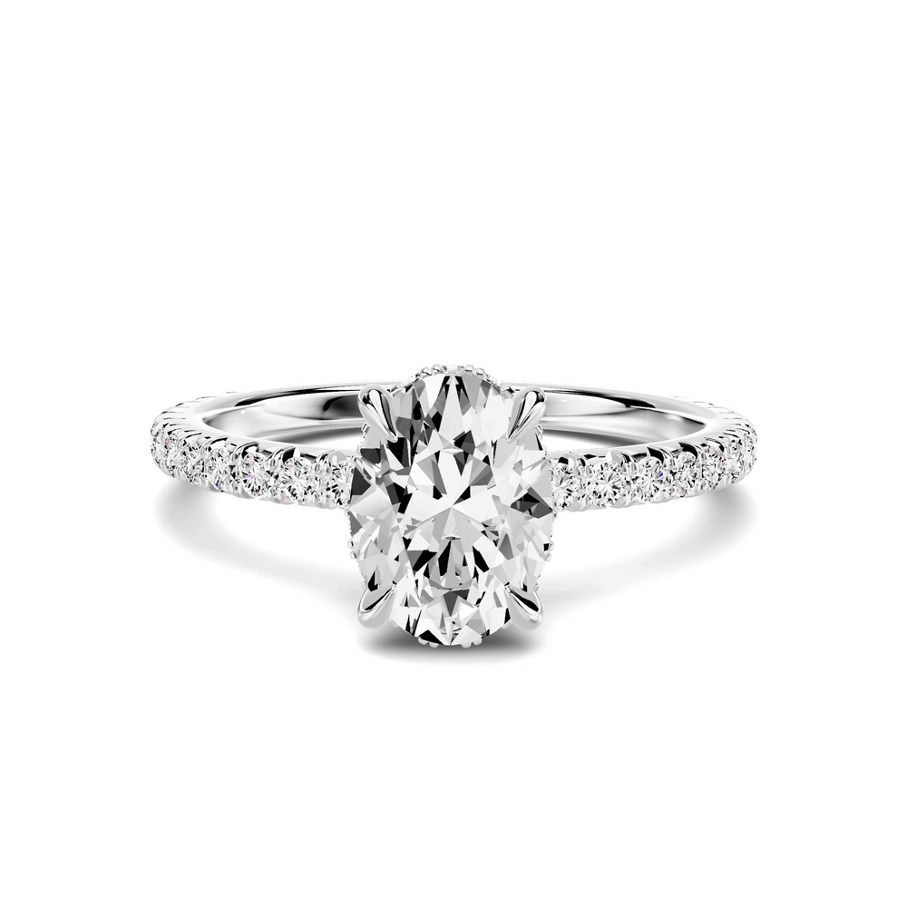 360 degree view of Lumina French Pavé Hidden Halo 1.00 ct. Oval Lab Engagement Ring