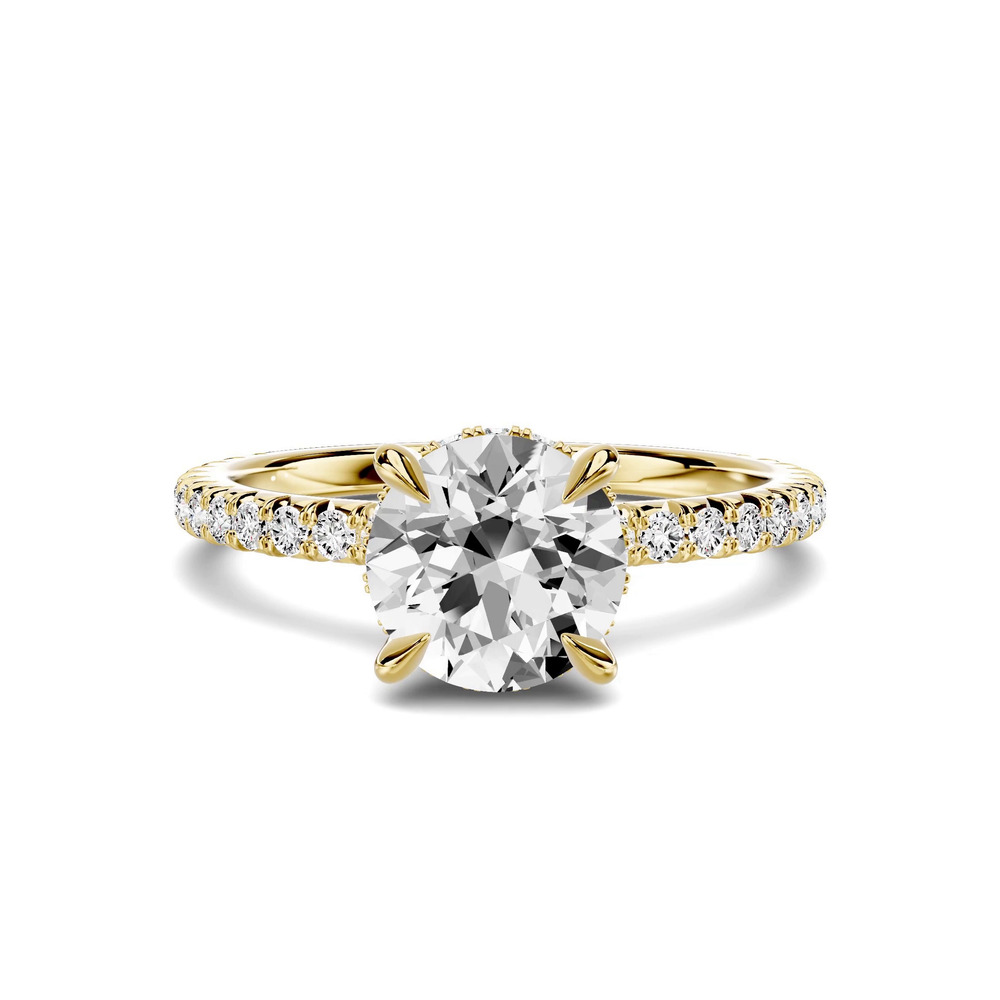 360 degree view of Lumina French Pavé Hidden Halo 1.00 ct. Round Lab Engagement Ring