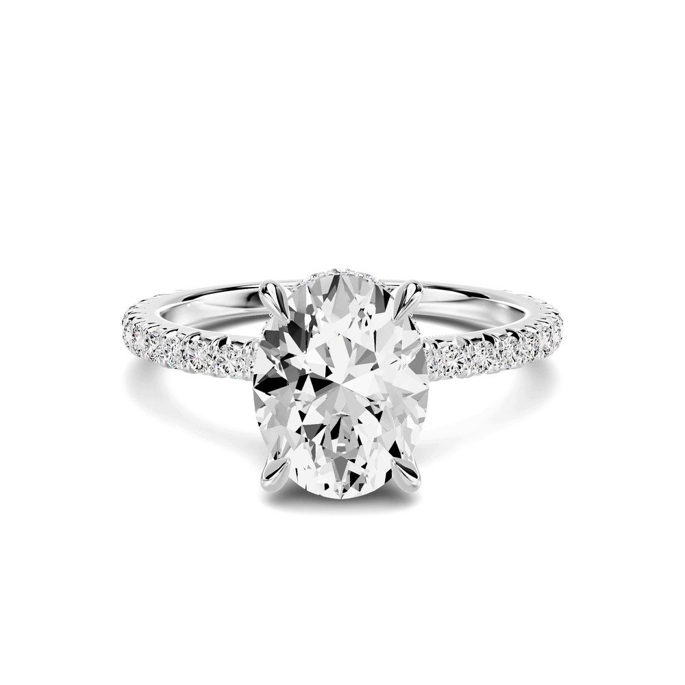 360 degree view of Lumina French Pavé Hidden Halo 1.50 ct. Oval Lab Engagement Ring